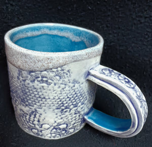 Mug, crochet texture