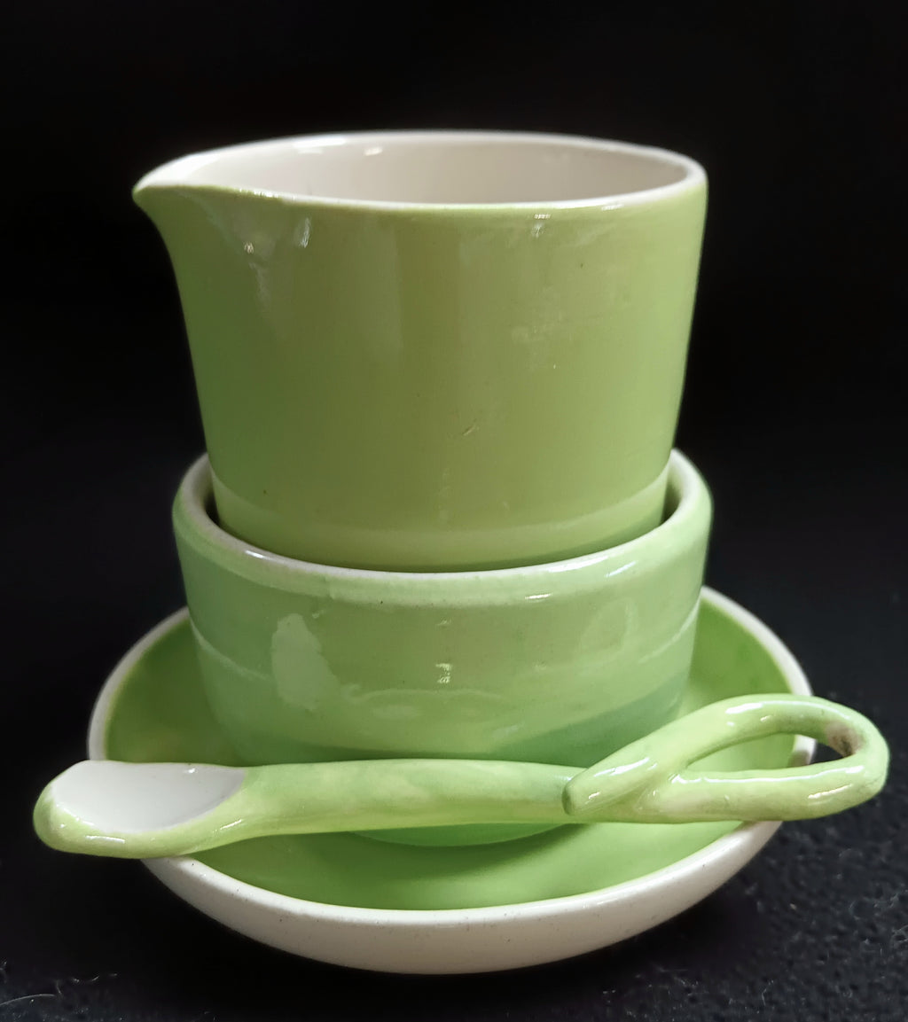 Creamer/Sugar/Dish/Spoon (4 pce set)