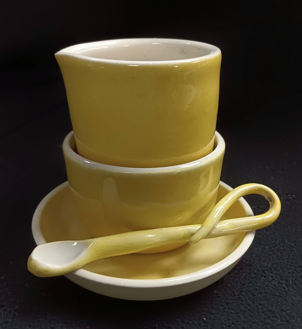Creamer/Sugar/Dish/Spoon (4 pce set)