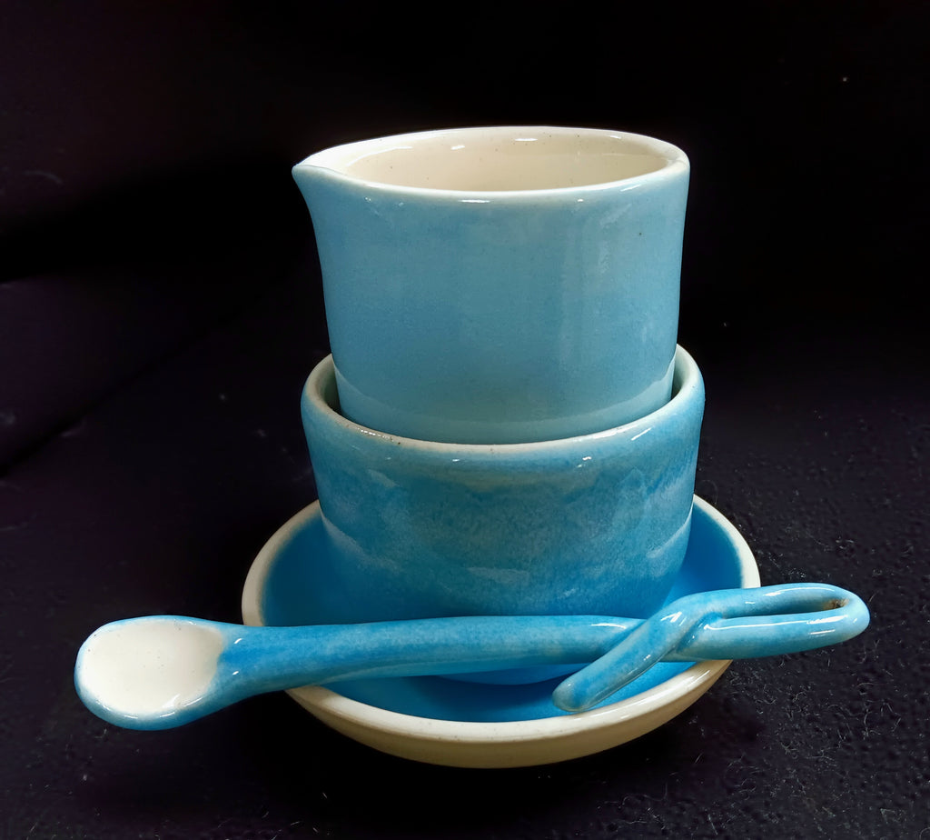 Creamer/Sugar/Dish/Spoon (4 pce set)