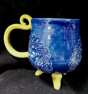 Mug, Crochet Lace texture, footed 16oz