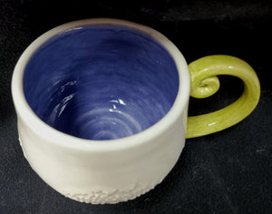 Mug, Crochet Lace texture, footed 18oz
